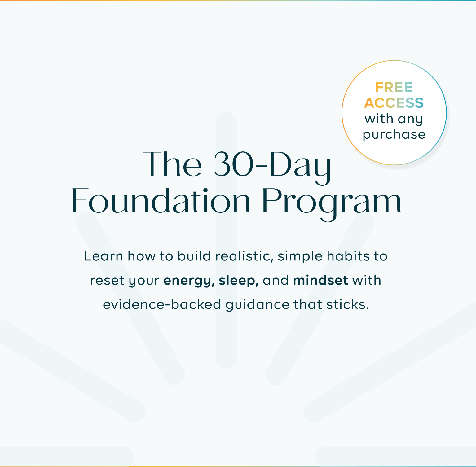 Advertisement for 'The 30-Day Foundation Program' with text on a white background.